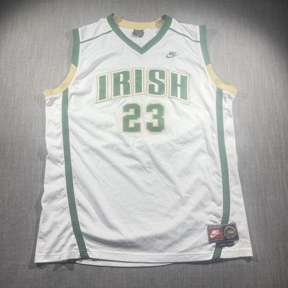 LeBron James Jersey St Vincent St Mary Irish Mens XXL‎ White Green Nike 2003